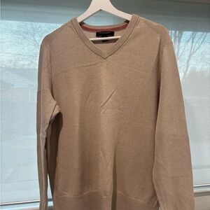 Banana Republic Beige Cashmere/Cotton V-Neck Sweater